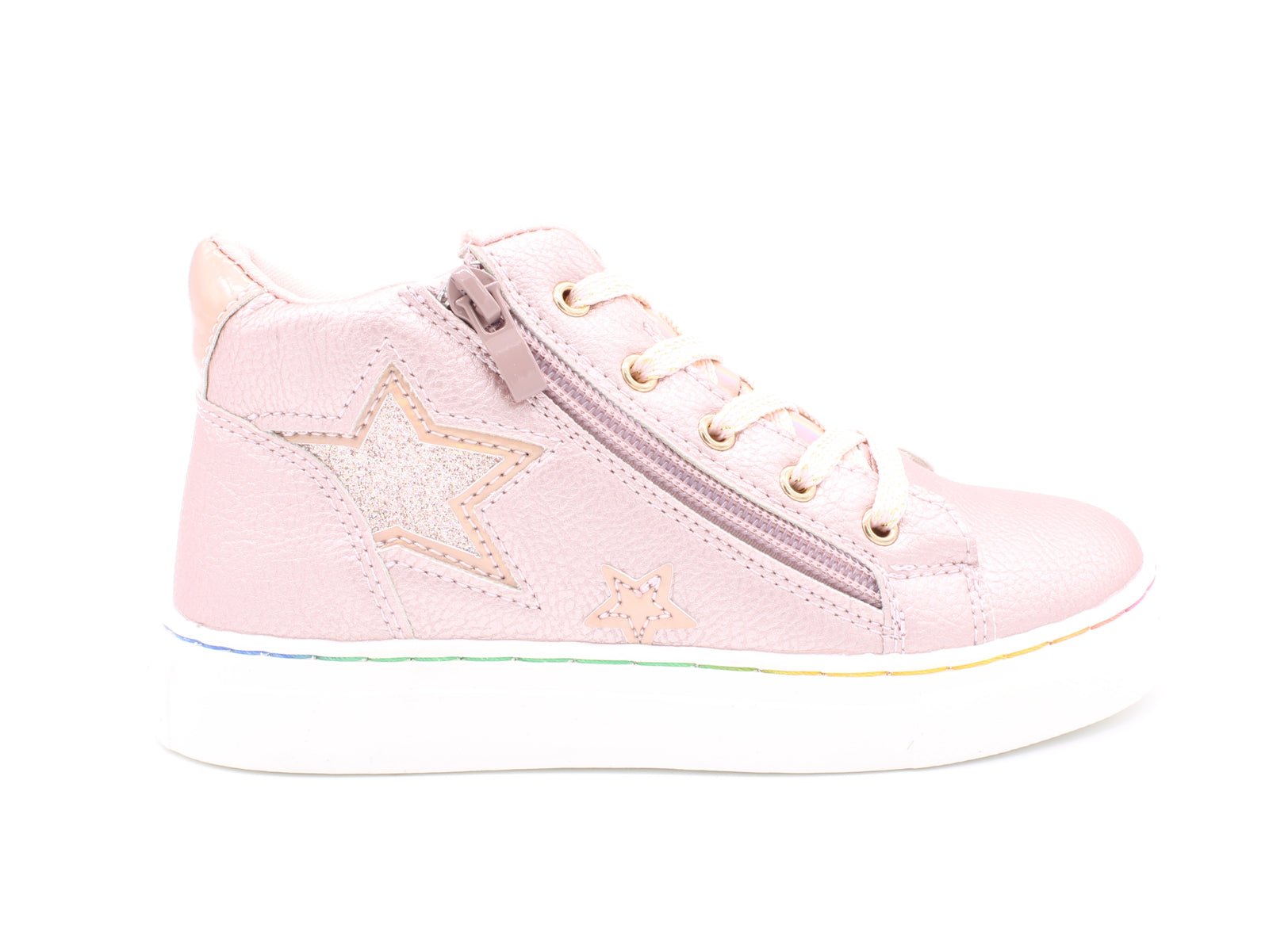 Surefit Aria Pink Metallic High Top Sneakers