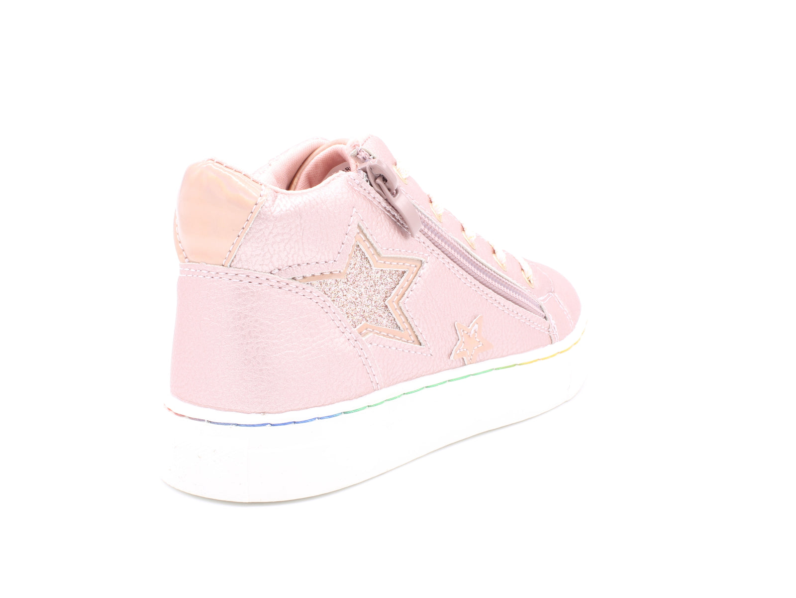 Surefit Aria Pink Metallic High Top Sneakers