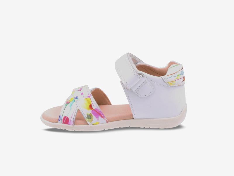 Surefit Bee White Print Toddler Sandals
