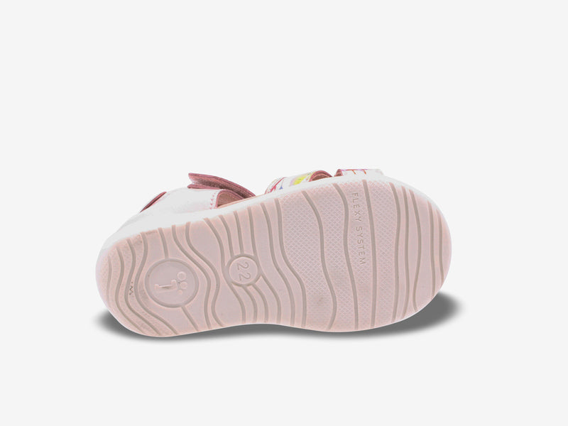 Surefit Bee White Print Toddler Sandals