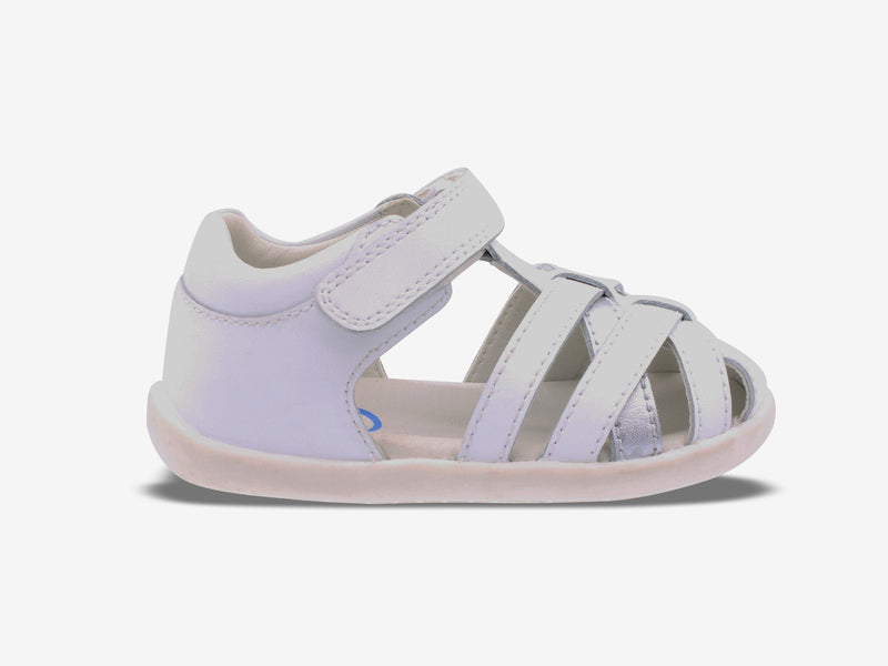 Surefit Jamie White Leather Baby Sandals
