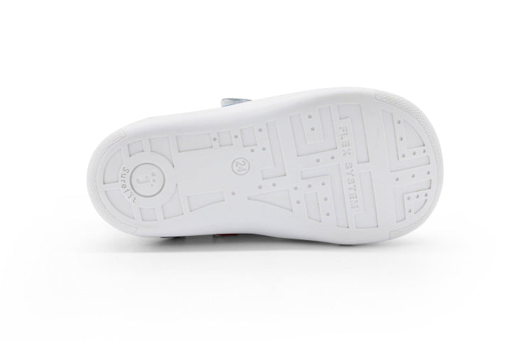 Surefit Kass White Blue Leather Sneakers