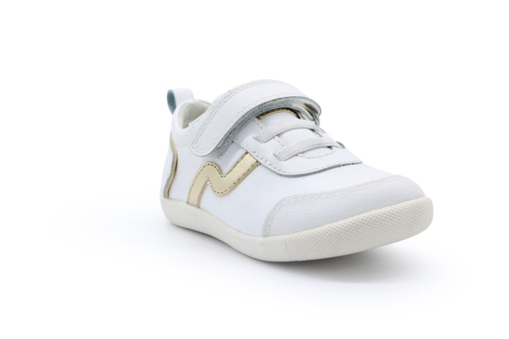 Surefit Kass White Gold Leather Sneakers