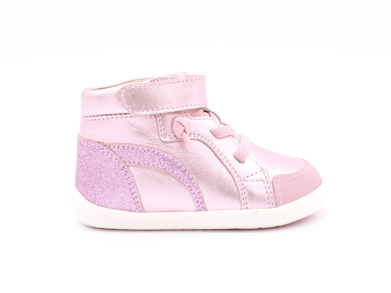 Surefit Angel Metallic Pink Leather Baby Boots