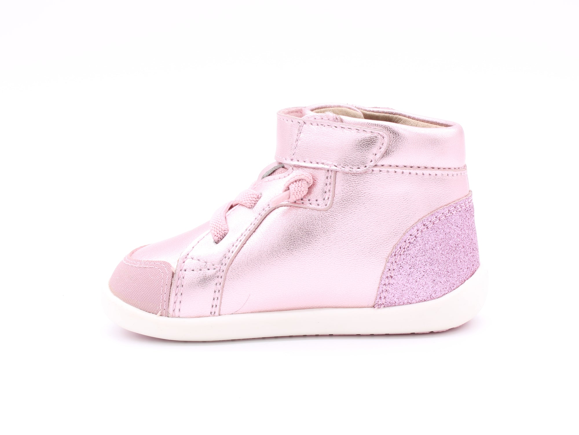 Surefit Angel Metallic Pink Leather Baby Boots