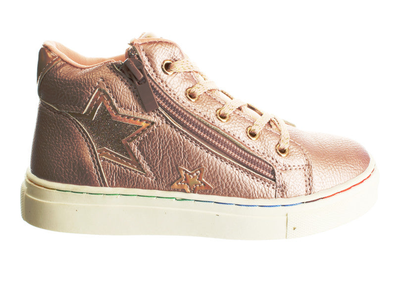 Surefit Aria Pink Metallic High Top Sneakers