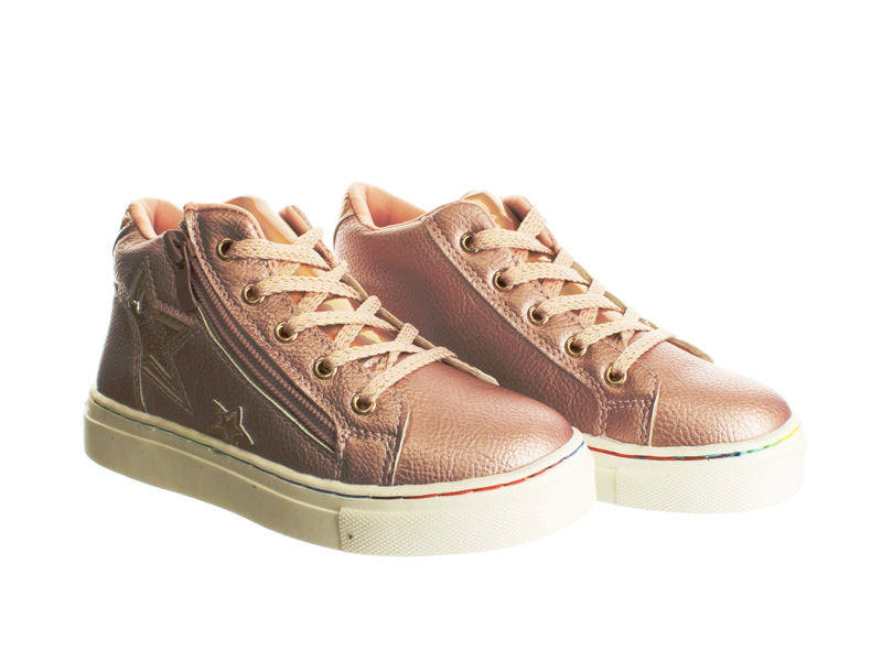 Surefit Aria Pink Metallic High Top Sneakers