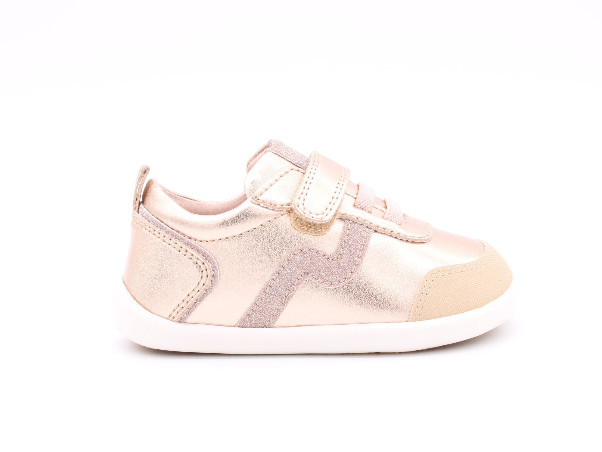 Surefit Ashton Rose Gold Leather Baby Sneakers