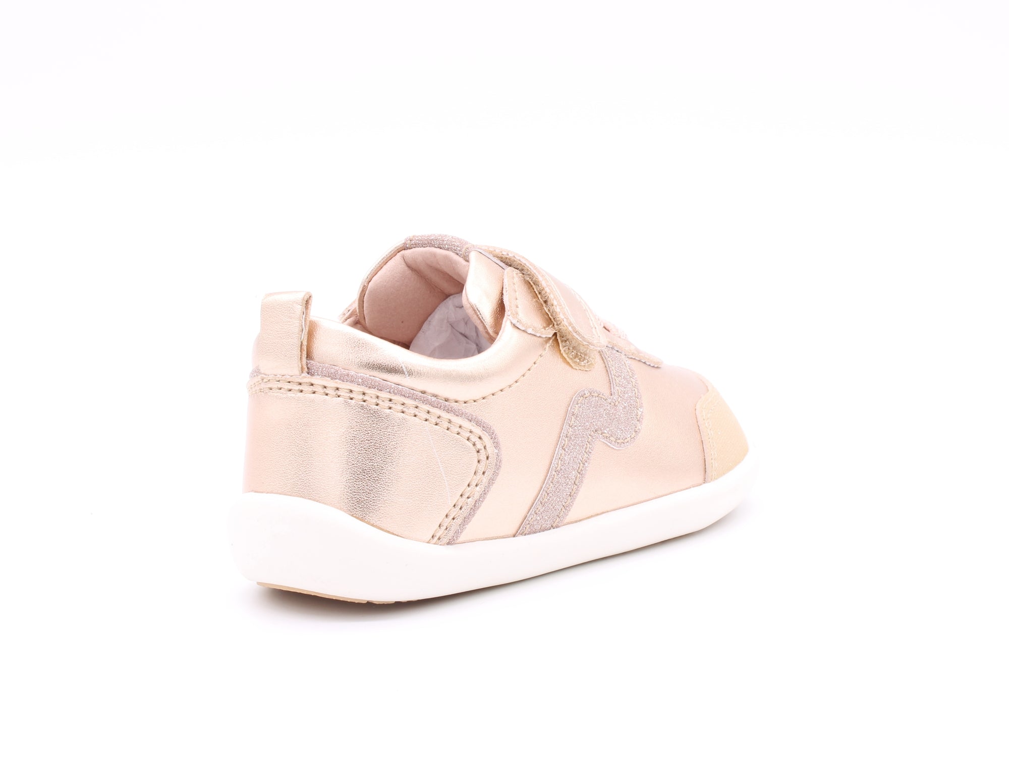 Surefit Ashton Rose Gold Leather Baby Sneakers