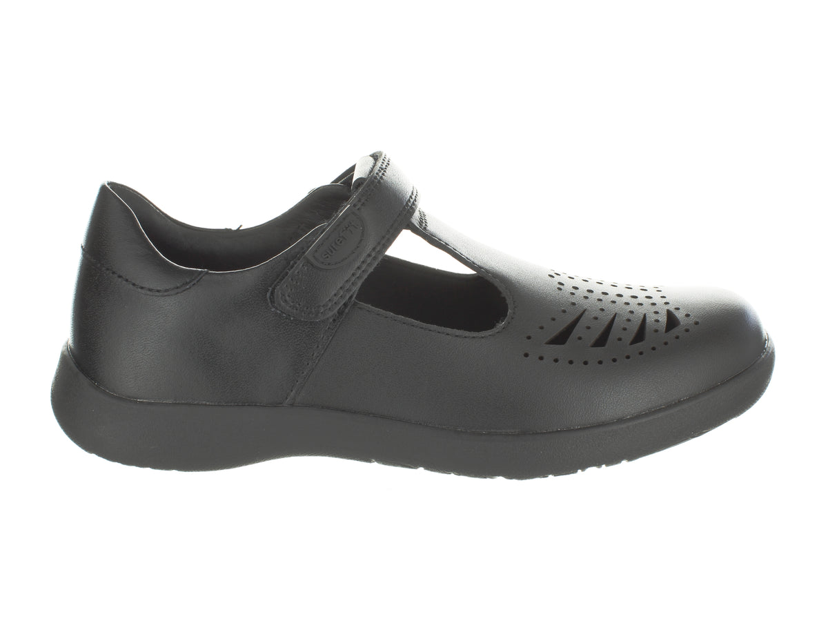 Surefit Bella Black Girls School Shoes