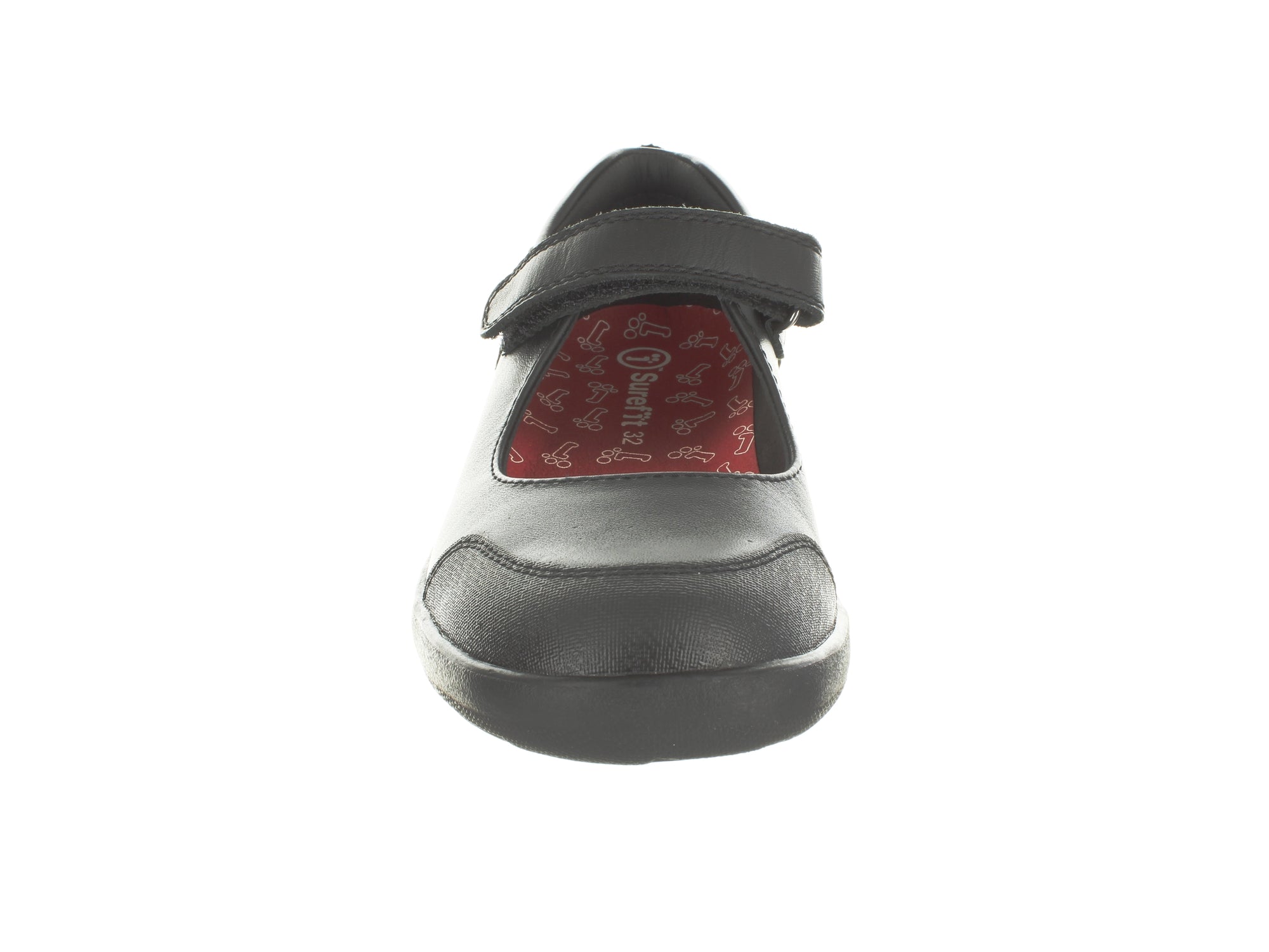 Surefit Bethany Black Girls School Shoes