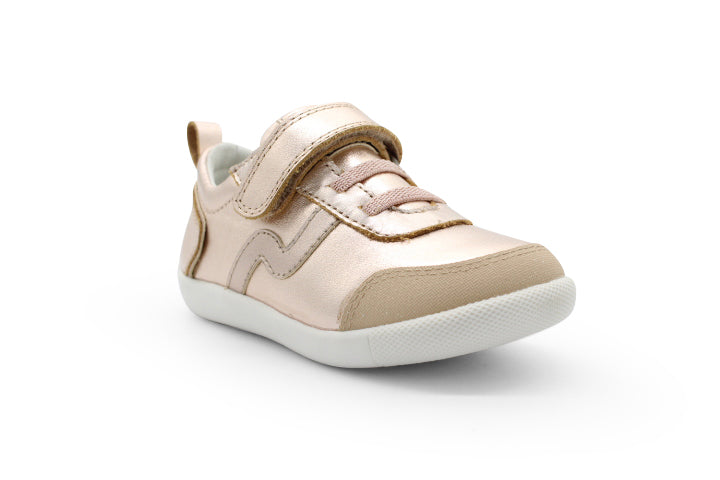 Surefit Kass Rose Gold Leather Sneakers