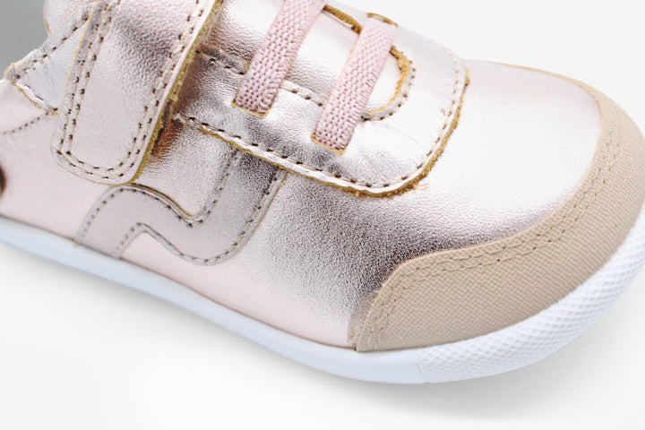 Surefit Kass Rose Gold Leather Sneakers
