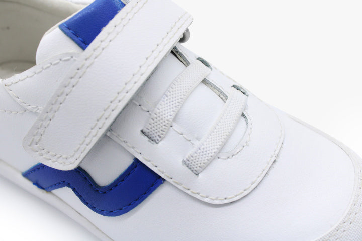 Surefit Kass White Blue Leather Sneakers