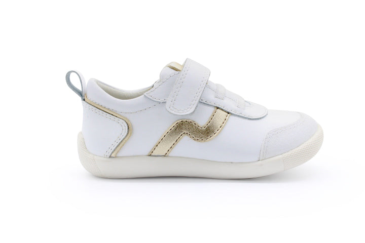 Surefit Kass White Gold Leather Sneakers