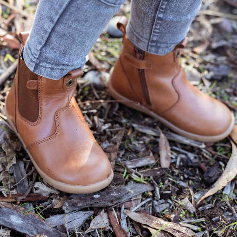 Mani Taupe leather toddler boots