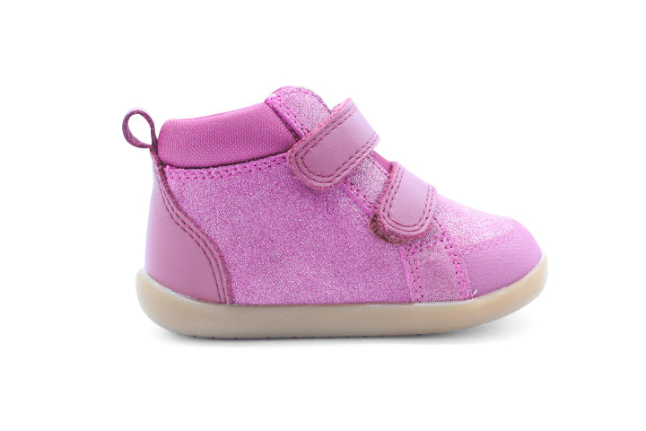 Surefit Max Pink Shimmer Leather Baby Boots