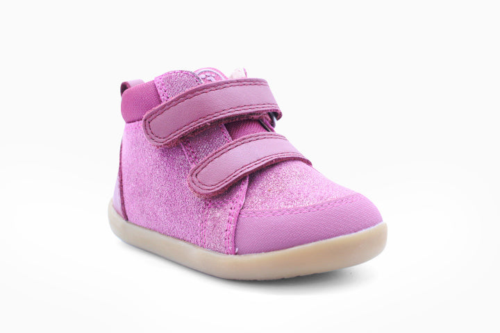 Surefit Max Pink Shimmer Leather Baby Boots