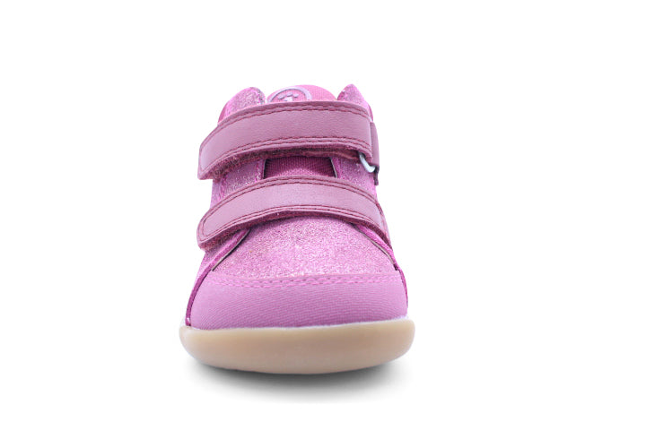 Surefit Max Pink Shimmer Leather Baby Boots
