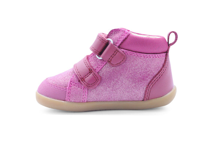 Surefit Max Pink Shimmer Leather Baby Boots