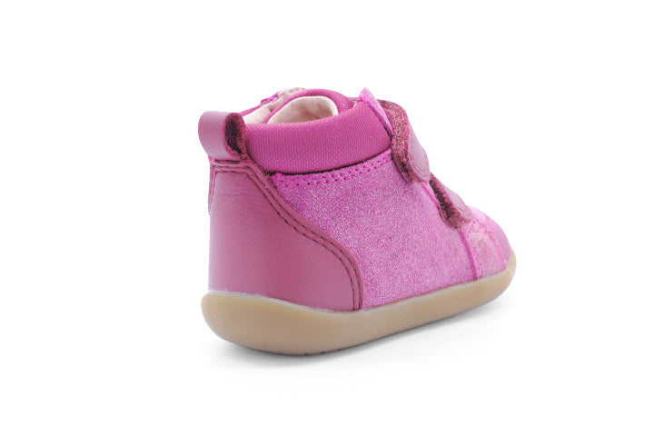 Surefit Max Pink Shimmer Leather Baby Boots