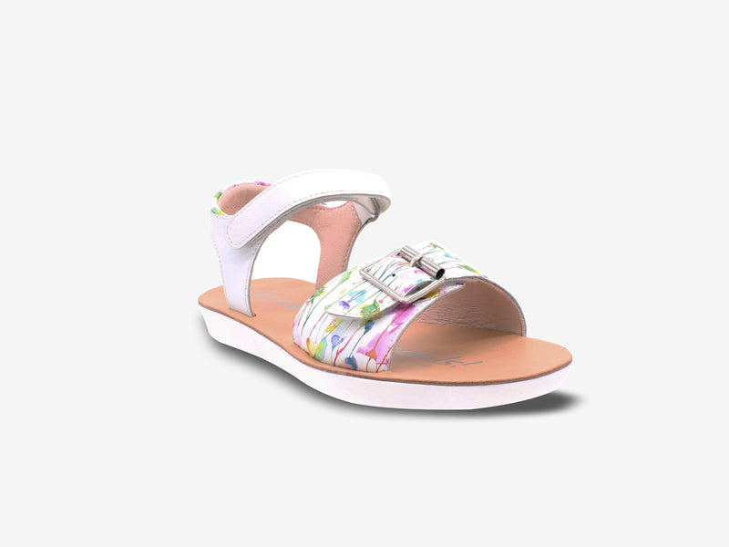 Surefit Olivia White Print Girls Sandals