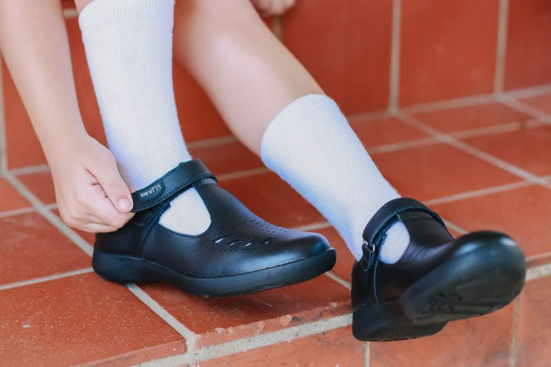 Surefit Bella Black Girls School Shoes