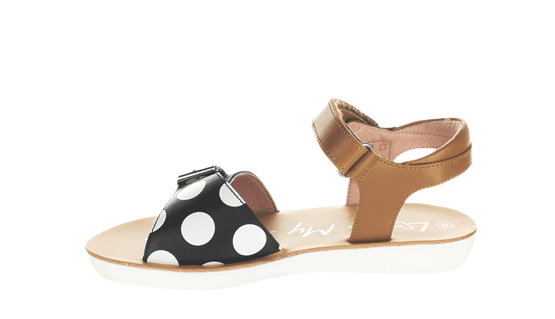 Surefit Olivia Tan Polka Dot Girls Sandals